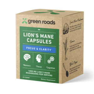 Green Roads Lion's Mane capsules for focus and clarity. $25 per box at EveryBody in Mind Wellness Center.